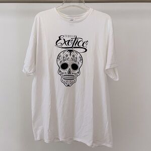 TEQUILA Exotico White T Shirt XL Sugar Skull Day Of The Dead